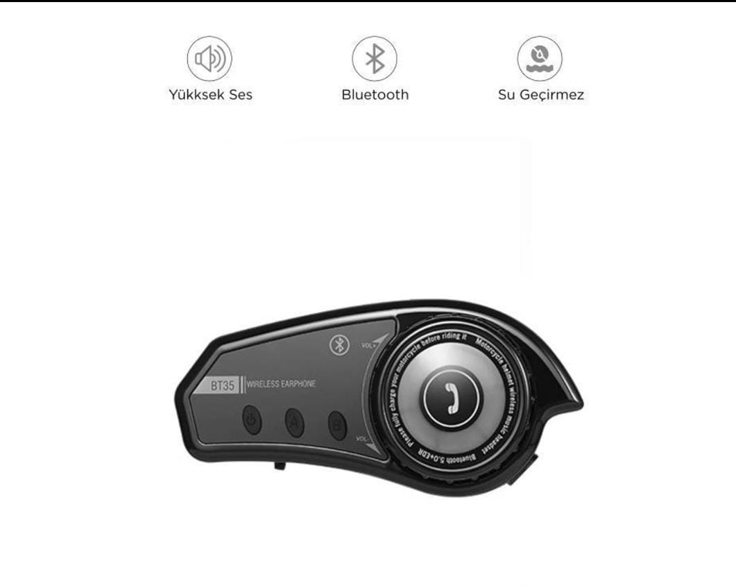 Bilişim Burada Bt35 Kask Kulaklık Bluetooth 5-0 Motosiklet Interkom Su Geçirmez Kablosuz Kulaklık